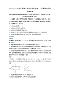 2022-2023学年广东省广州市执信中学高二上学期期中考试物理试题 （解析版）