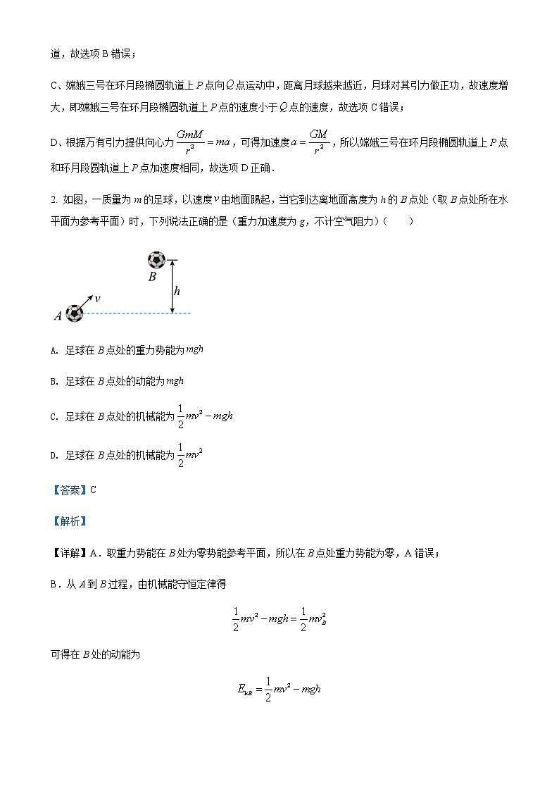 2021-2022年辽宁省大连市第八中学高一(下)期中阶段测试物理试题含解析02