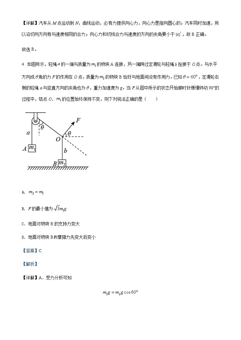 2021-2022学年江苏省泰州中学高一(下)期初检测物理试题含解析03
