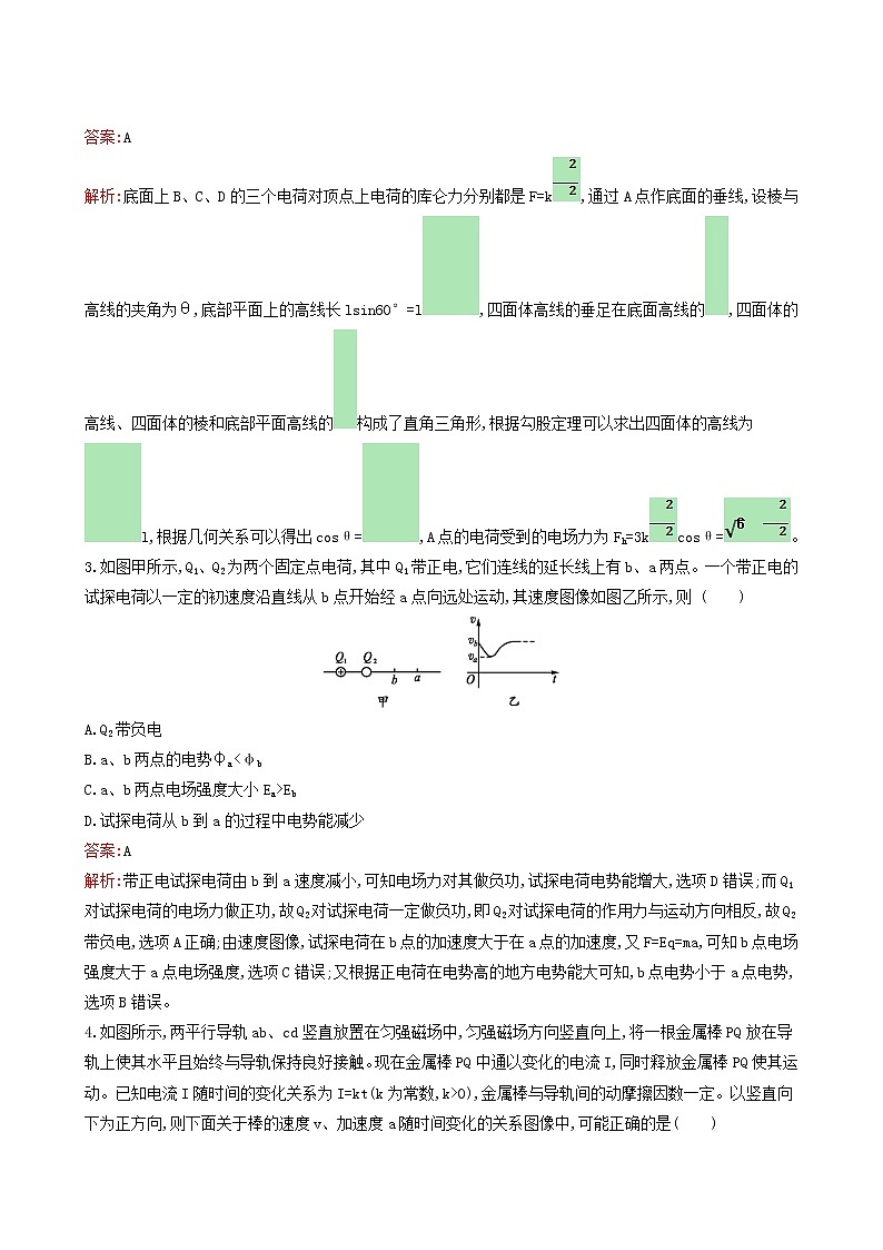 人教版高考物理二轮复习阶段训练3电场和磁场含答案第2页