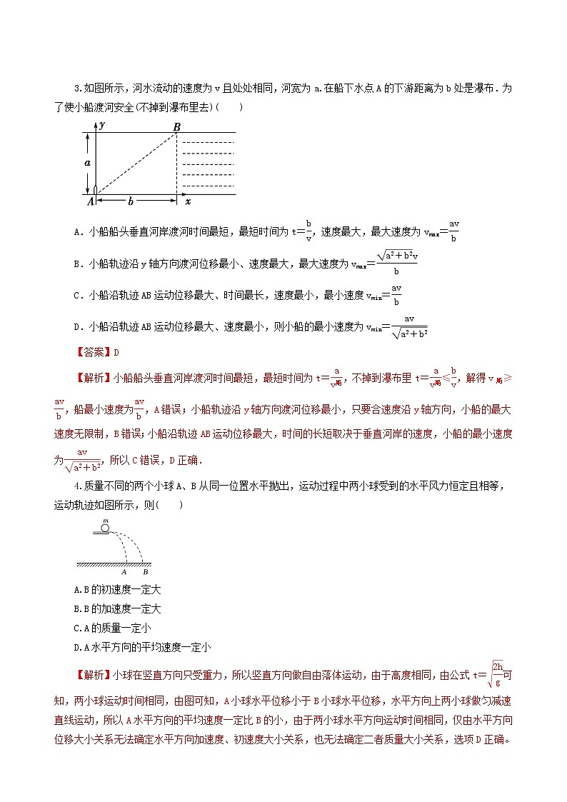 人教版高考物理二轮复习核心考点专项突破力与曲线运动含答案第2页
