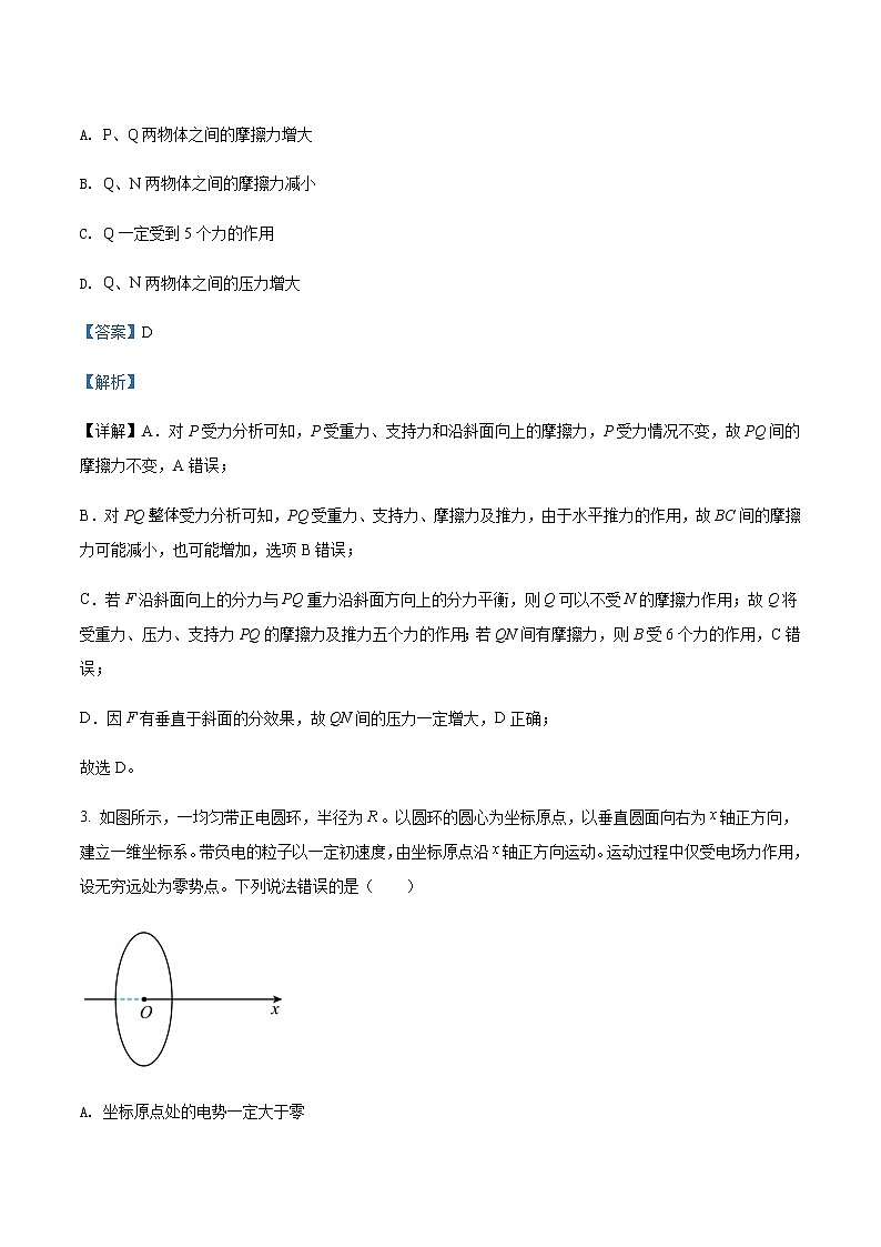 2022届湖南省长沙市湖南师范大学附属中学高三(上)第二次月考物理试题含解析第3页