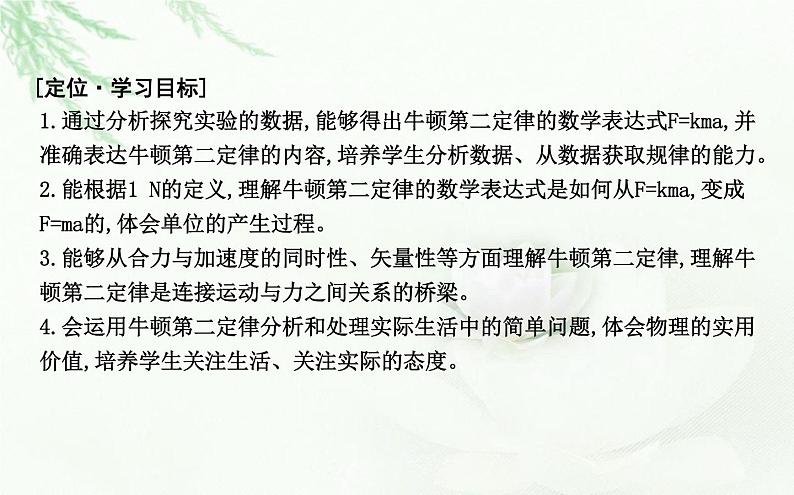 人教版高中物理必修第一册第四章3牛顿第二定律课件第2页
