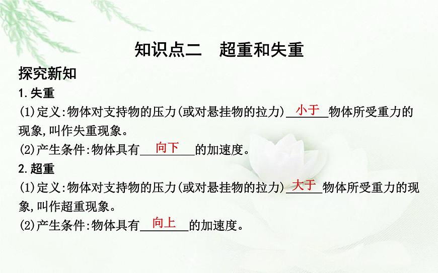 人教版高中物理必修第一冊(cè)第四章6超重和失重課件第6頁(yè)