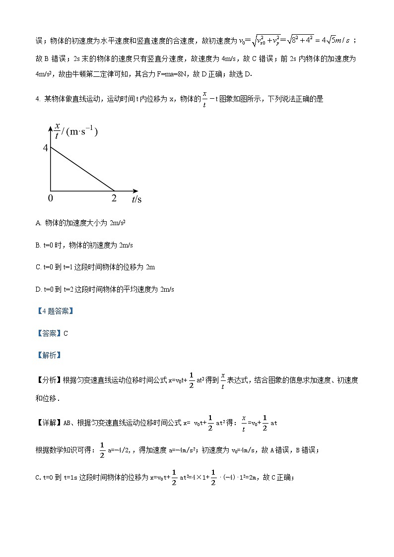 2022届吉林省白山市长白朝鲜族自治县实验中学高三(上)第一次月考物理试题含解析第3页