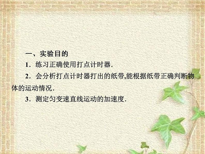 2022-2023年高考物理一轮复习 实验:研究匀变速直线运动课件第2页