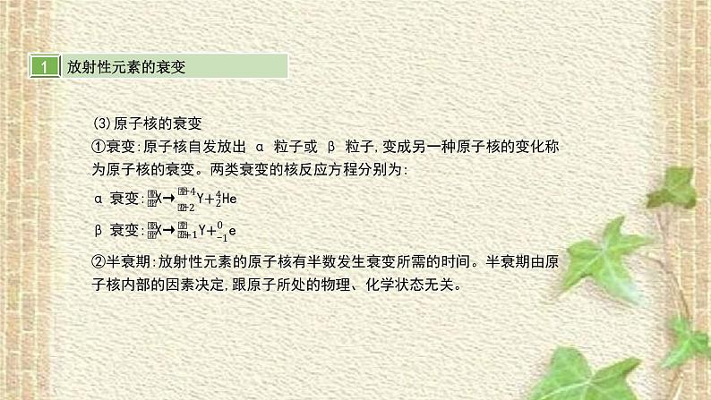 2022-2023年高考物理一轮复习 天然放射现象 核反应 核能课件03