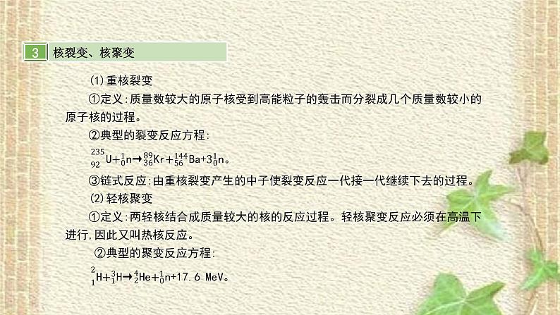 2022-2023年高考物理一轮复习 天然放射现象 核反应 核能课件07