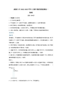 四川省成都市第八中学2022-2023学年高一物理上学期期中考试试题（Word版附解析）