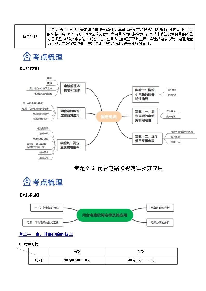 【备战2023高考】物理总复习——9.2《闭合电路欧姆定律及其应用》讲义（全国通用）02