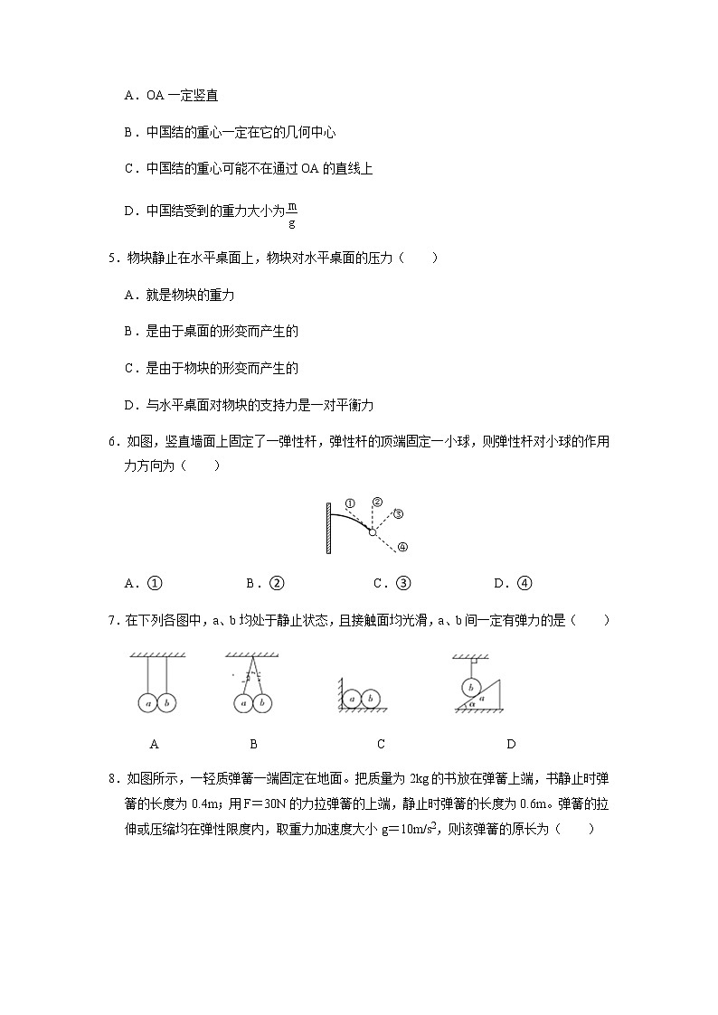 人教版高中物理必修一 3.1 重力与弹力 练习(无答案)第2页