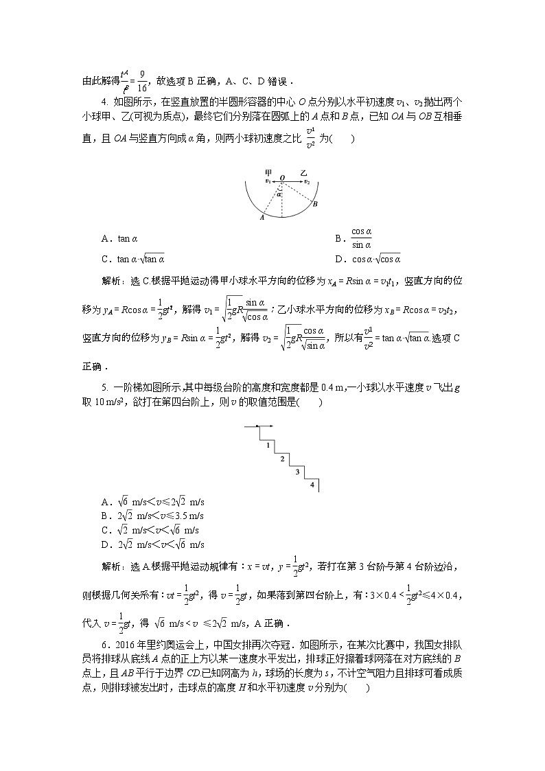 高考物理一轮复习巩固提升第4章第2节 抛体运动 (含解析)第2页