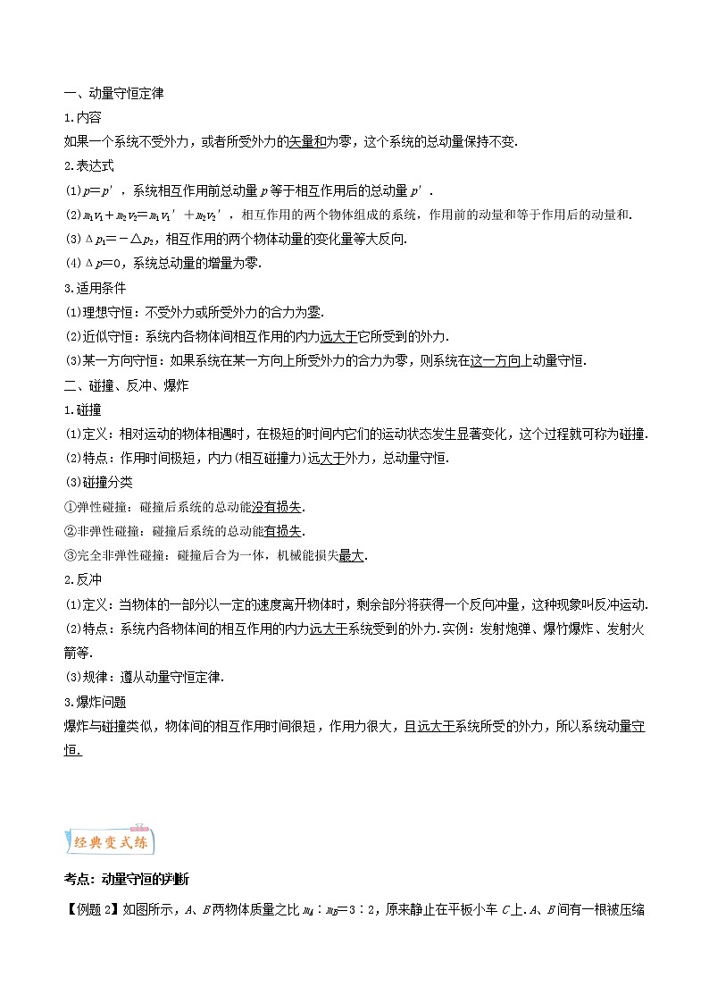 (新高考)高考物理一轮复习考点13《动量守恒定律》 (含解析)第2页