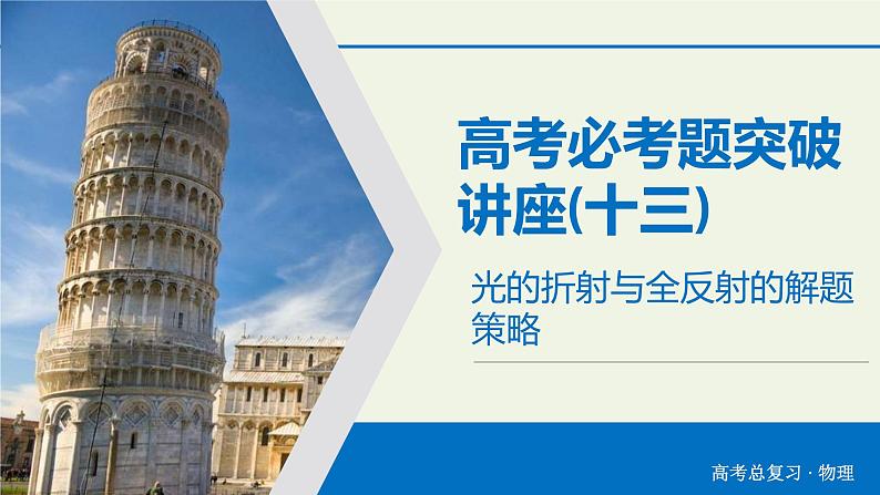 物理高考二轮复习高考必考题突破课件讲座13光的折射与全反射的解题策略 (含解析)第2页