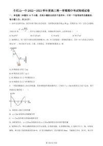 北京市顺义区牛栏山一中2022-2023学年高三上学期期中考试物理试题（含答案）