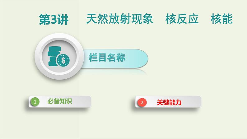 高考物理一轮复习课件第十五单元近代物理第3讲天然放射现象核反应核能 (含解析)第1页
