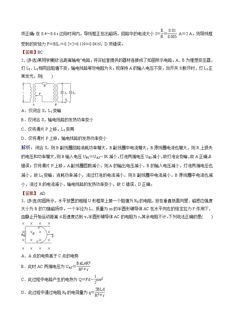 高考物理二轮复习考点练习专题(08)电磁感应及综合应用 交变电流(解析版)第2页