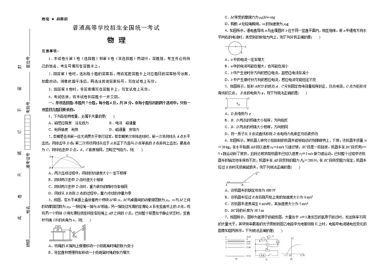 (新高考)广东高考押题卷 物理卷(原卷版,A3版)第1页