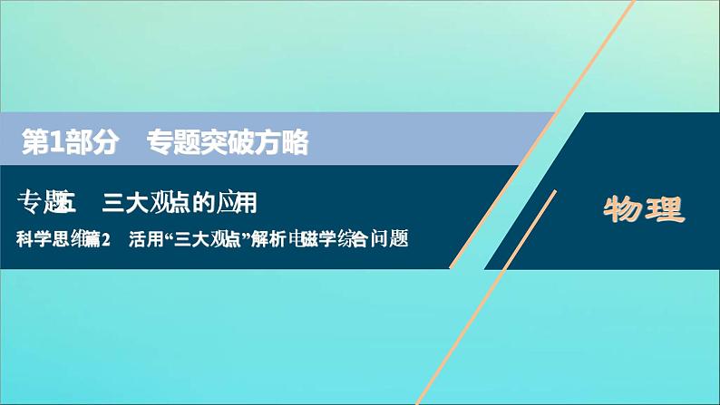 高考物理二轮复习课件专题五科学思维篇2活用“三大观点”解析电磁学综合问题 (含解析)第1页