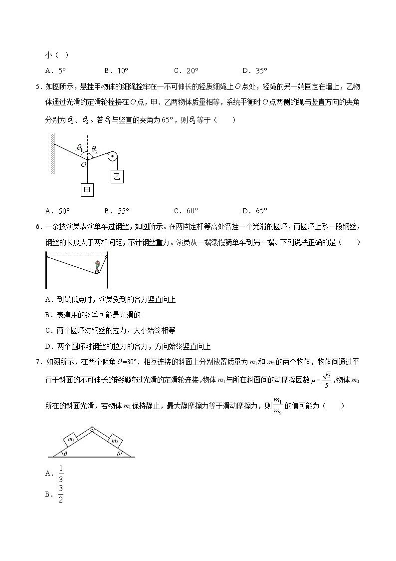 高考物理二轮复习重难点02平衡问题中的几种常见临界及极值(原卷版)第2页