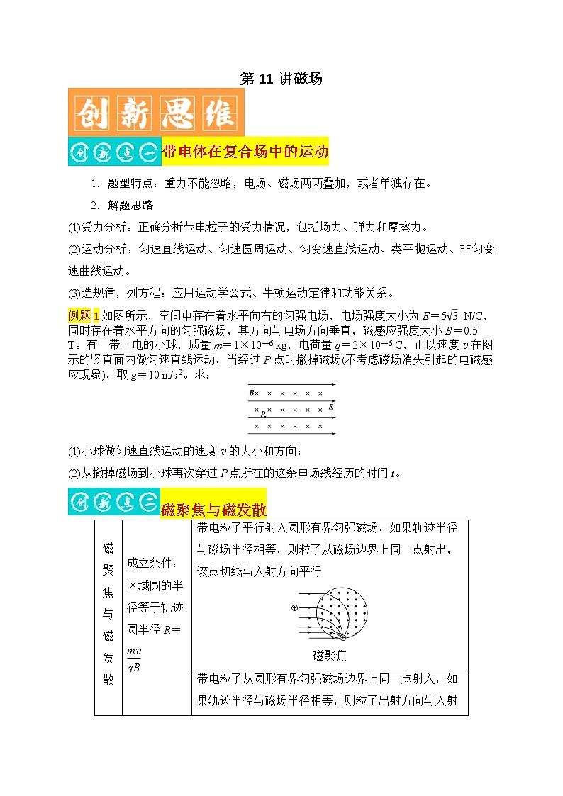 第11讲 磁场-最新高考物理二轮复习直击高考热点难点(原卷版)第1页