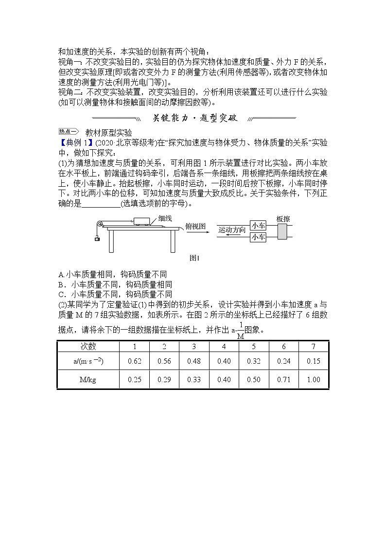 最新高考物理一轮突破实验四 探究加速度与物体受力、物体质量的关系 试卷03