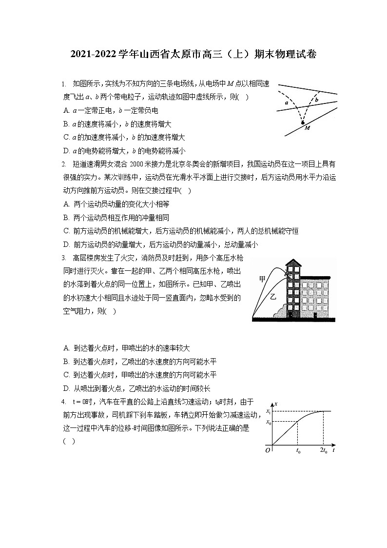 2021-2022学年山西省太原市高三(上)期末物理试卷(含答案解析)第1页