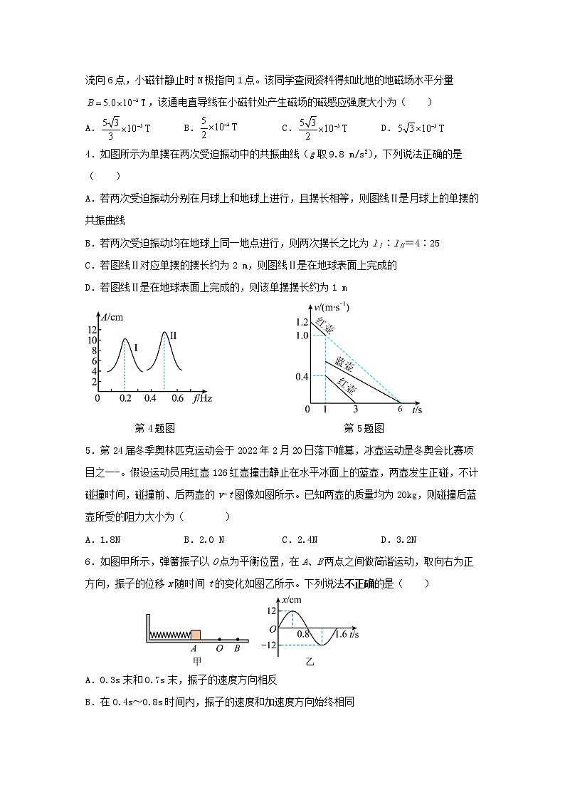 2022-2023学年湖北省应城市第一高级中学高二上学期10月月考物理试题(含部分解析)(Word版)02
