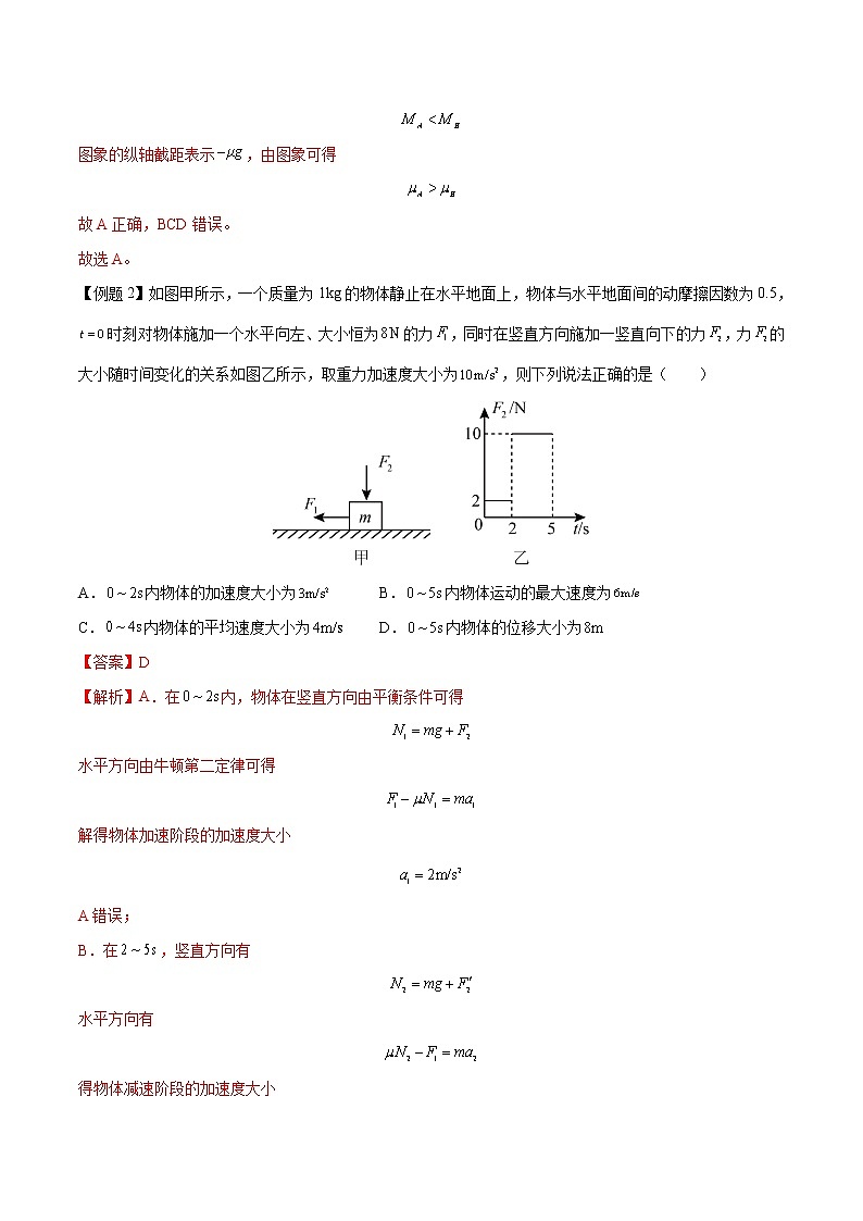 【期末专题复习】人教版(2019)物理必修1-高一上学期期末专题点拨与训练:第26讲 动力学图像问题(解析版)第2页