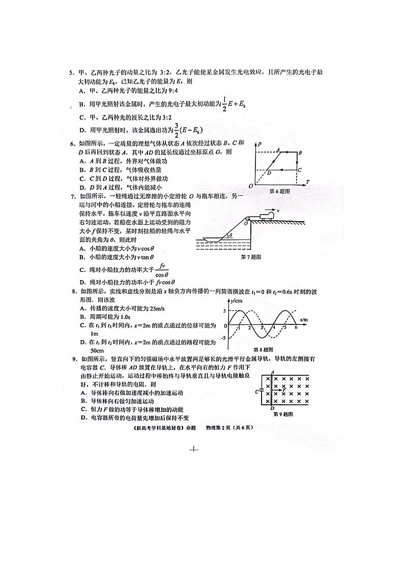 江苏省新高考基地学校2022-2023学年高三上学期12月第三次大联考物理试题第2页
