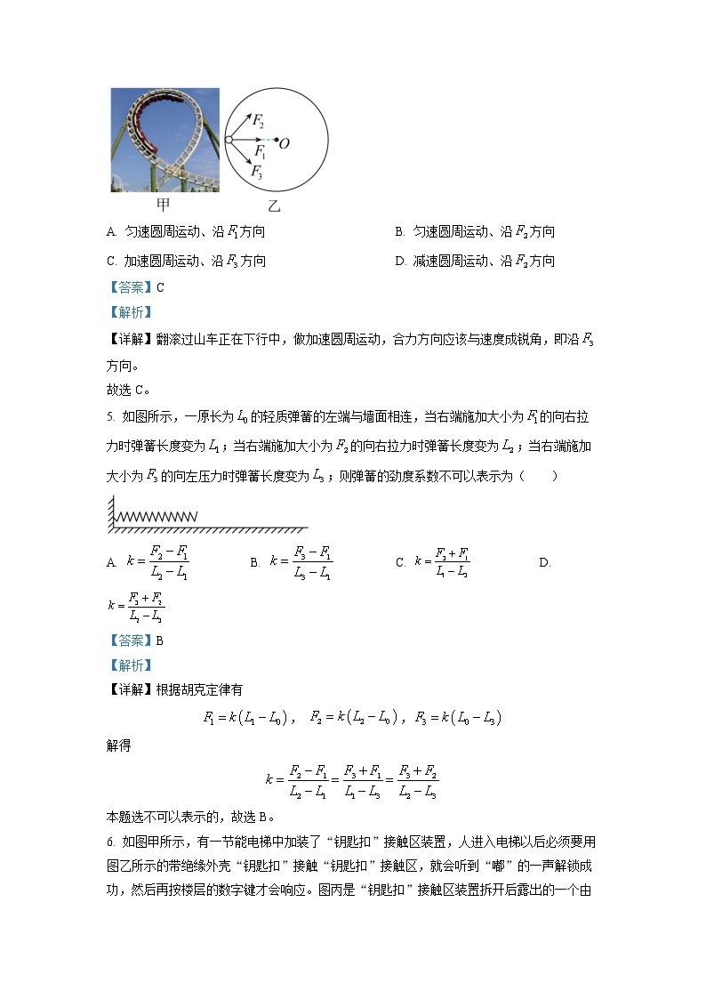 2023浙江省十校联盟高三上学期10月联考物理试题含解析03