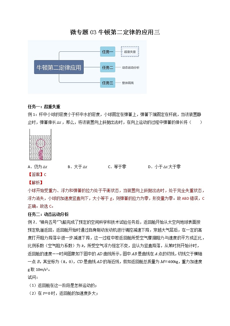 微专题04牛顿第二定律应用三导学案(解析版)第1页