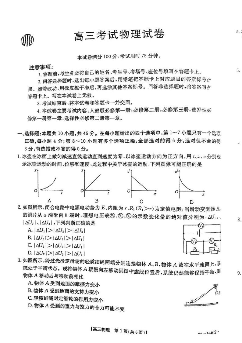 2023辽宁省高三上学期12月大联考试题物理PDF版含答案01