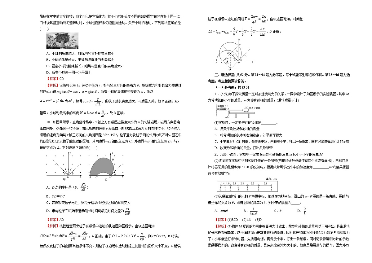 高中物理高考 2021届高考考前冲刺卷 物理(十三)教师版第3页