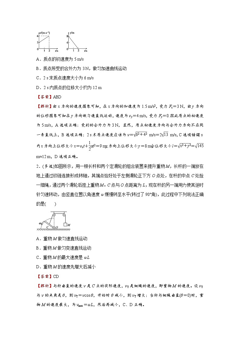 高中物理高考 2021届小题必练5 曲线运动 教师版第3页