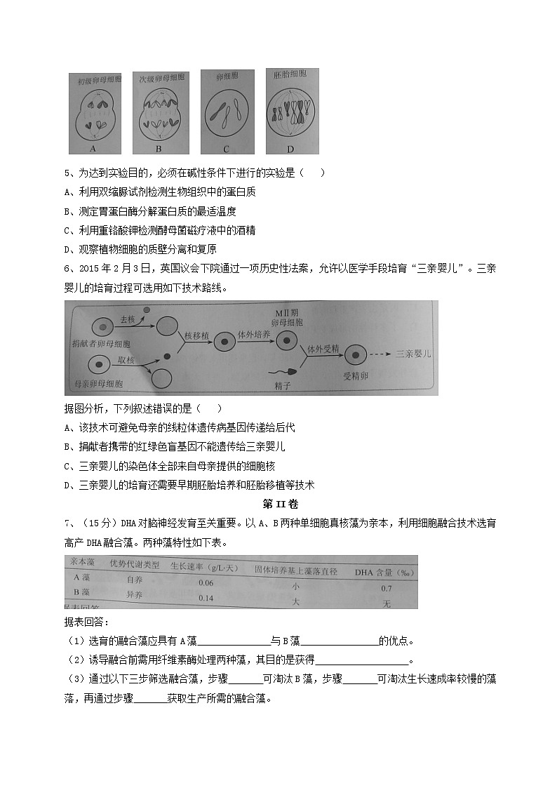 高中物理高考 2015年普通高等学校招生全国统一考试理综试题(天津卷,含答案)02