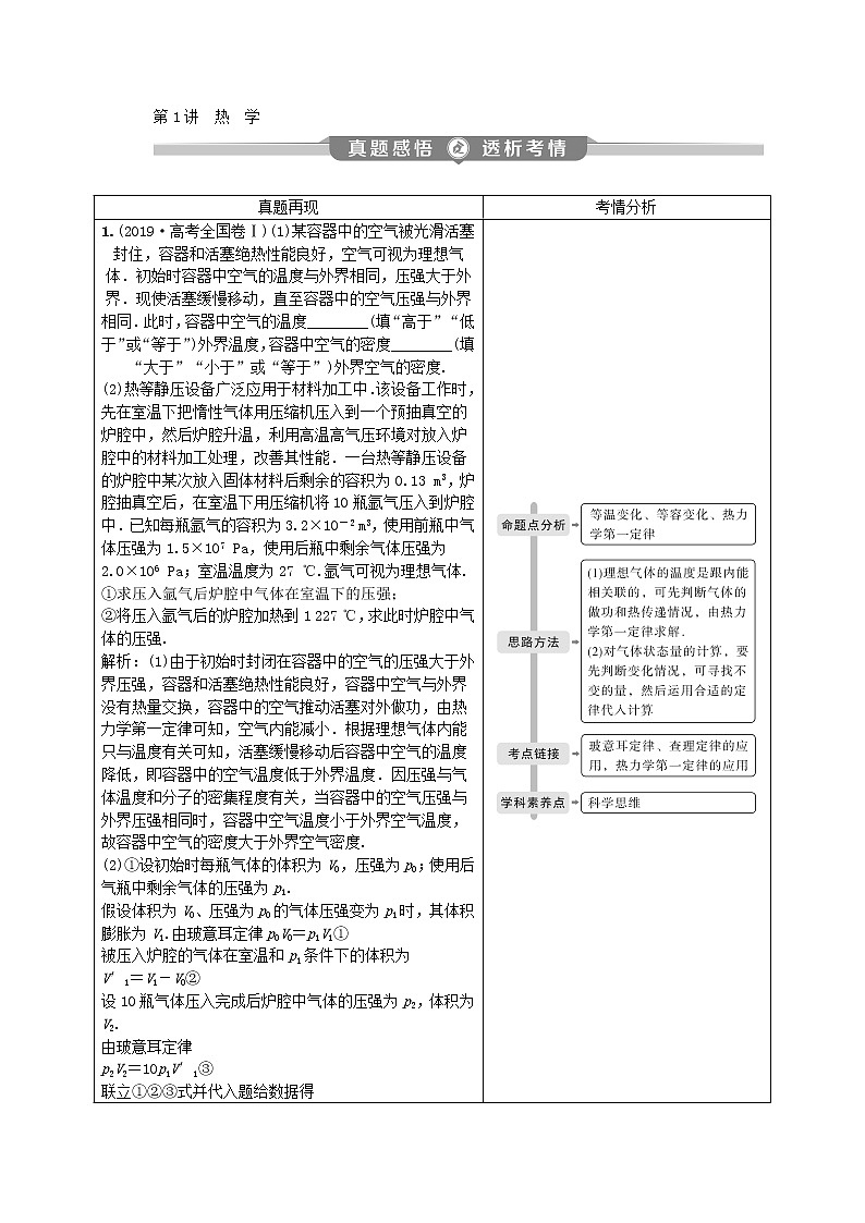 高中物理高考 2020版高考物理大二轮复习专题八第1讲热学讲义第2页
