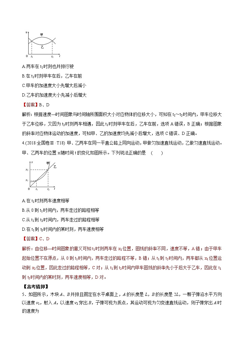 高中物理高考 2020年高考物理冲破高分瓶颈考前必破 破(13)匀变速直线运动规律及其图象选择题猜押练第2页