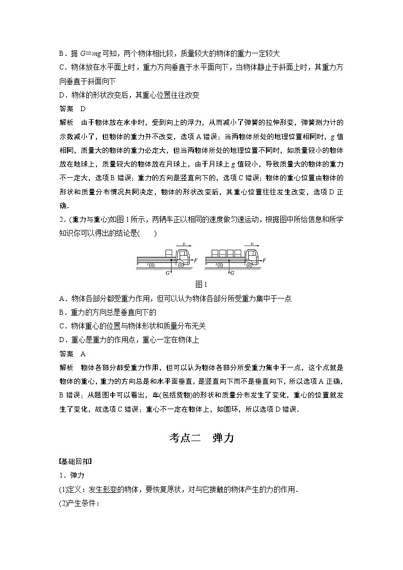 高中物理高考 2022年高考物理一轮复习 第2章 第1讲 重力 弹力 摩擦力第2页