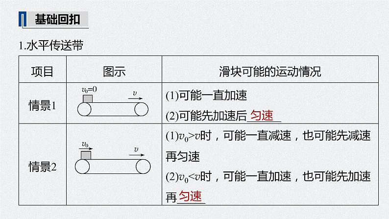 高中物理高考 2022年高考物理一轮复习 第3章 专题强化6 传送带模型和滑块—木板模型课件PPT第5页
