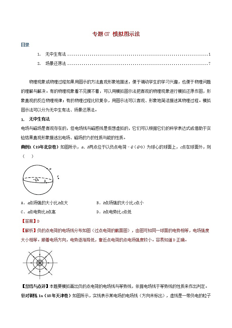 高中物理高考 备考2020年高考物理复习攻略之方法汇总专题07模拟图示法含解析第1页