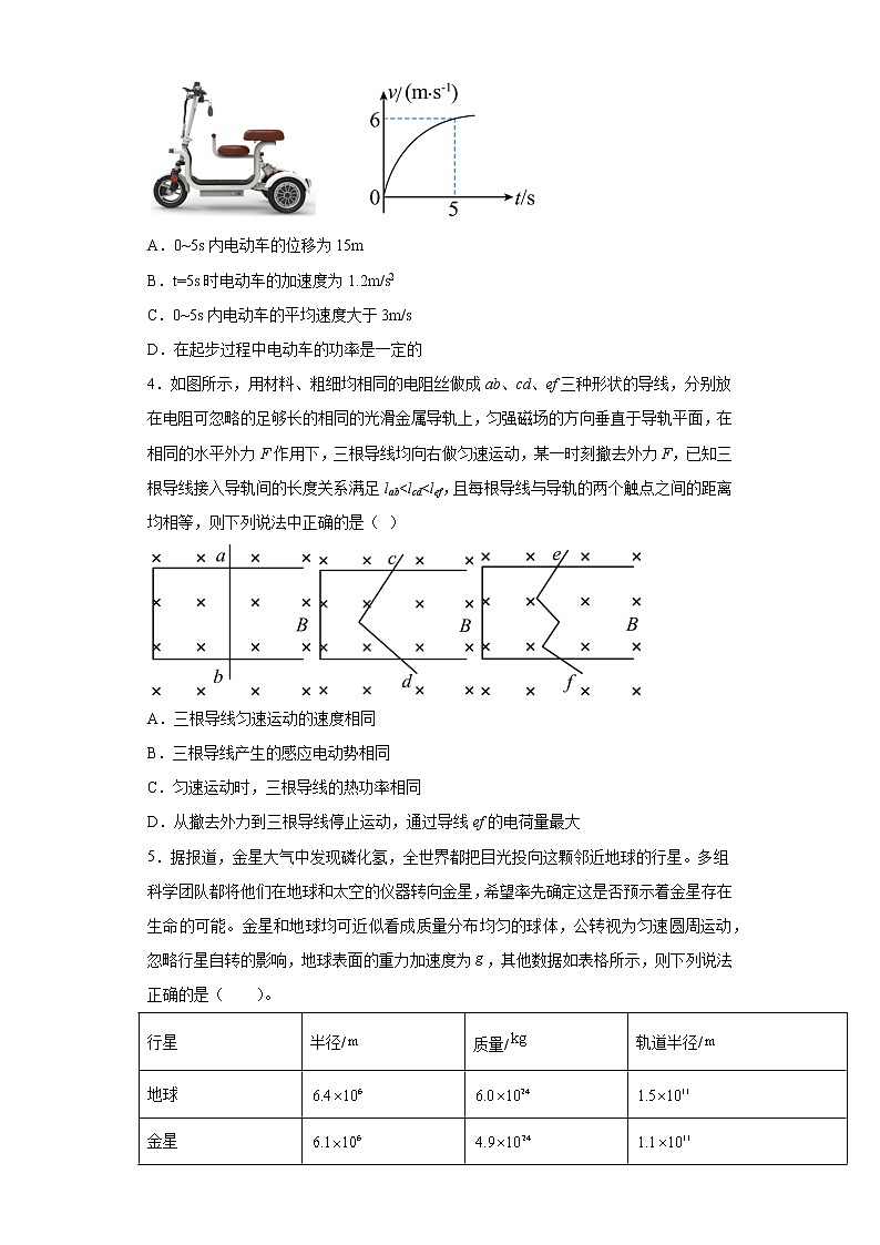2023陕西省西北工业大学附中高三上学期1月期末物理试题含答案第2页