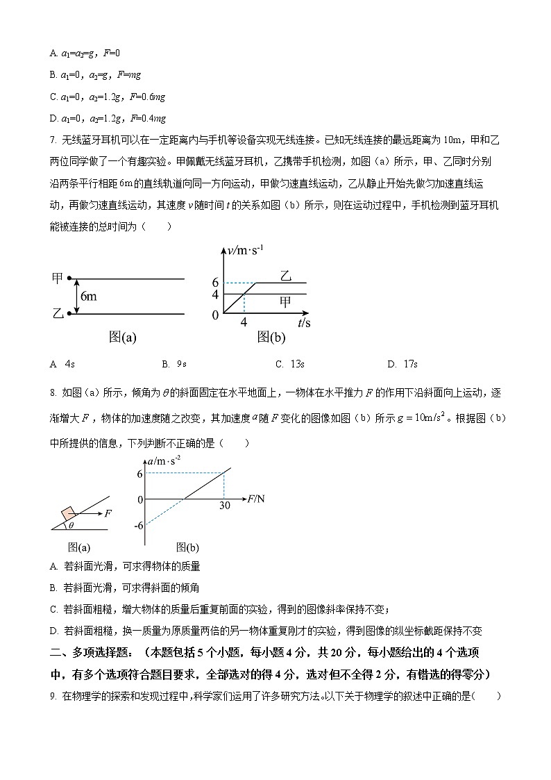 四川省成都市第七中学2022-2023学年高一上学期12月月考物理试题无答案第3页