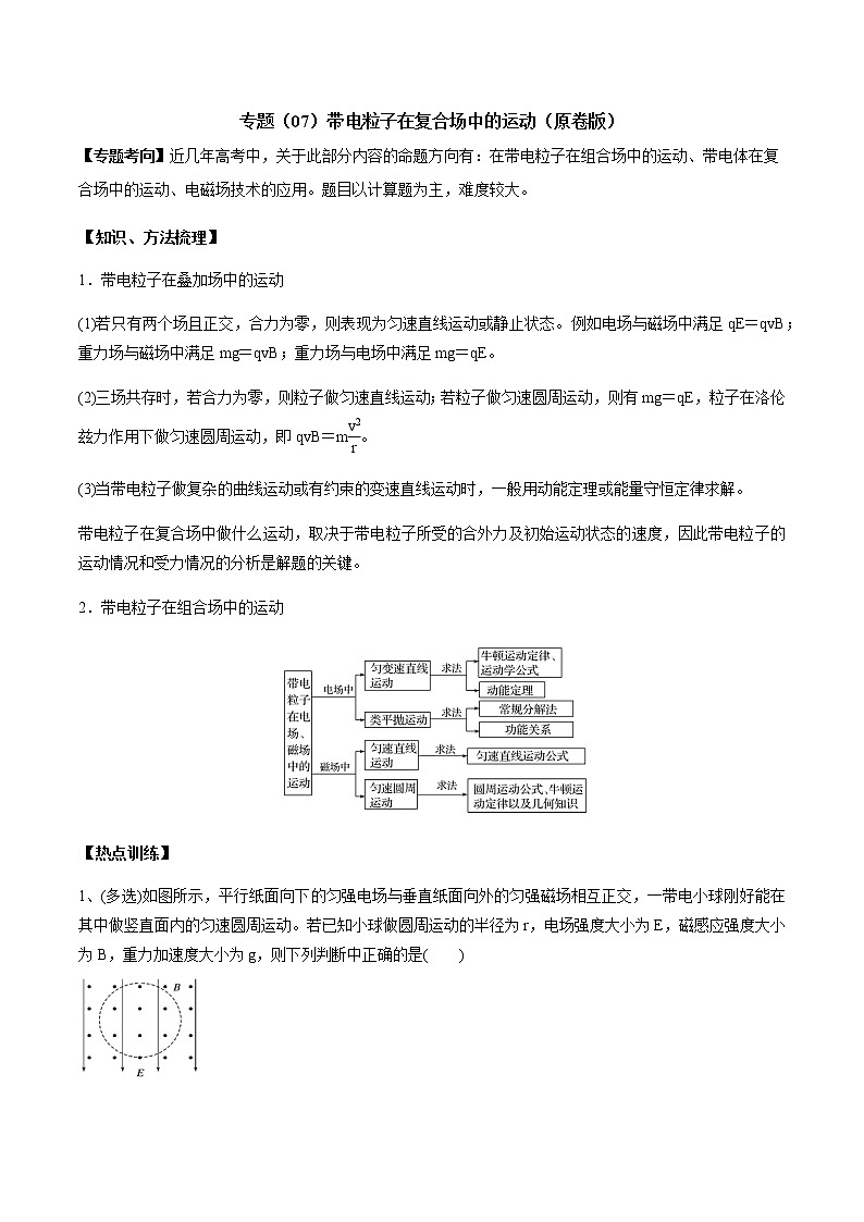 高中物理高考 专题(07)带电粒子在复合场中的运动(原卷版)第1页