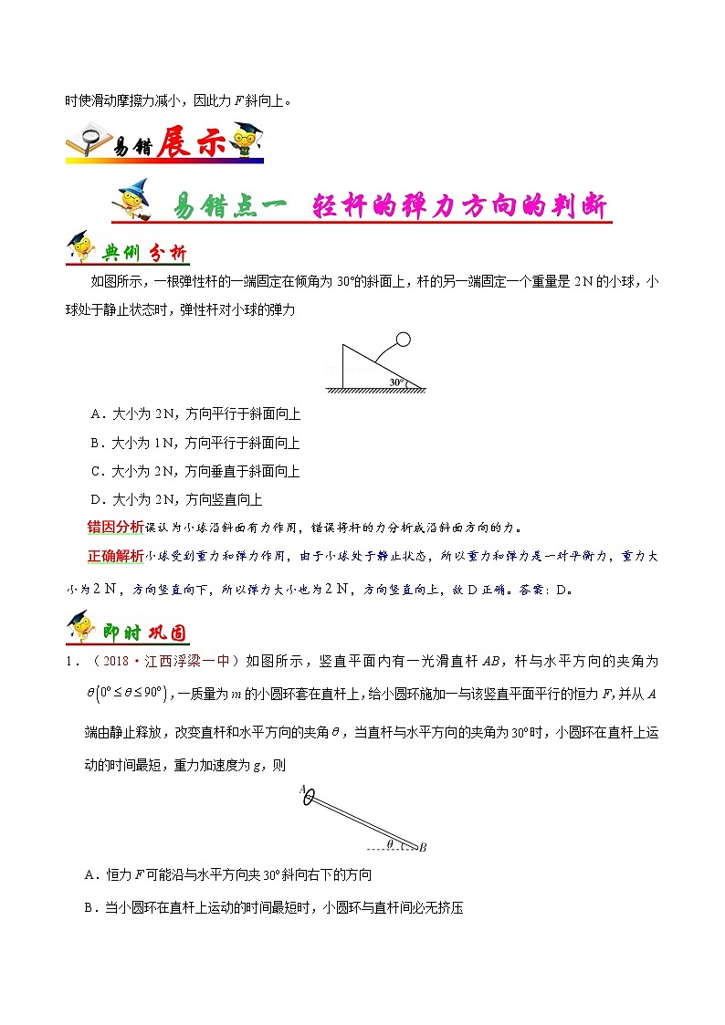 高中物理高考 专题02 相互作用-备战2019年高考物理之纠错笔记系列(原卷版)第2页