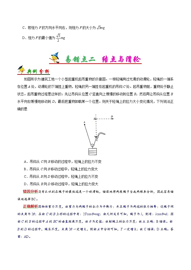 高中物理高考 专题02 相互作用-备战2019年高考物理之纠错笔记系列(原卷版)第3页
