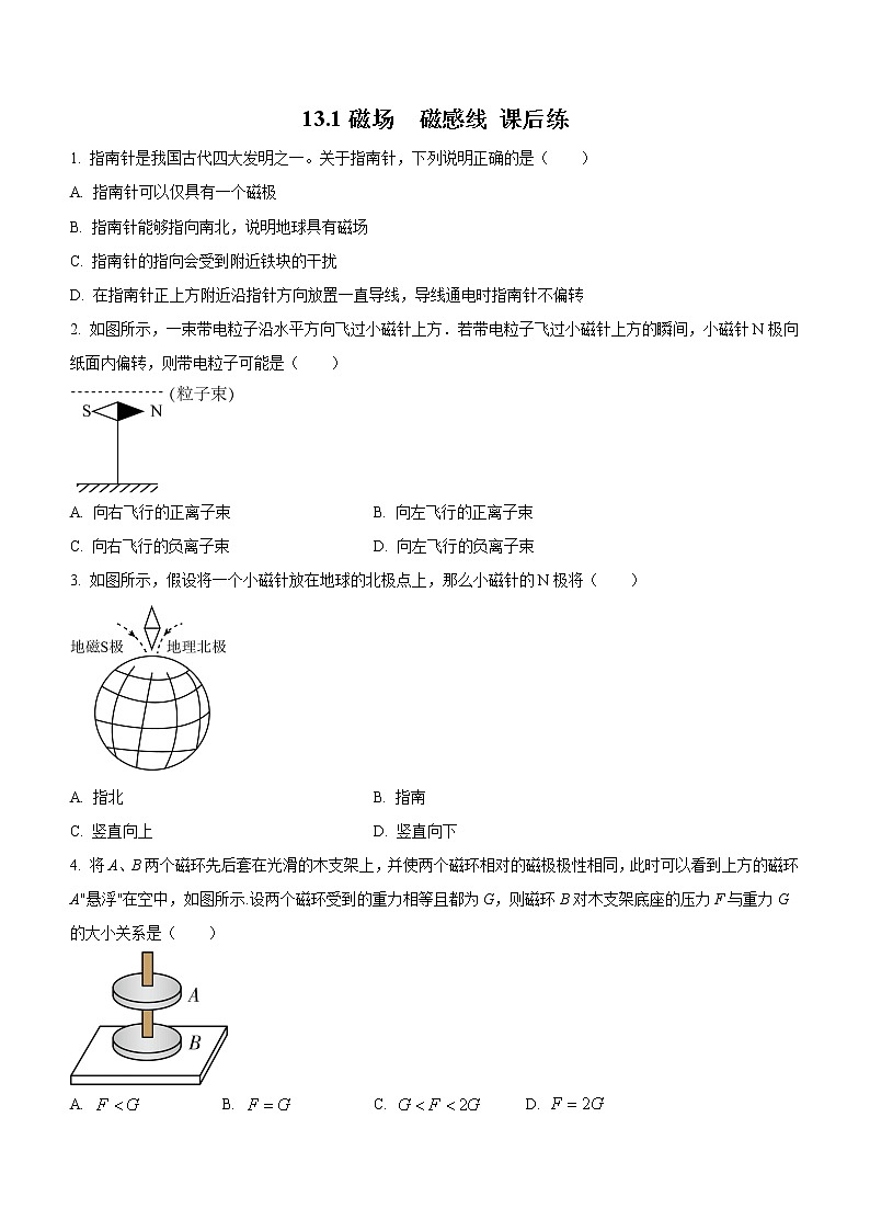 13.1 磁场 磁感线(课后预习)-高中物理人教版(2019)必修第三册高二上学期课前课中课后同步试题精编第1页