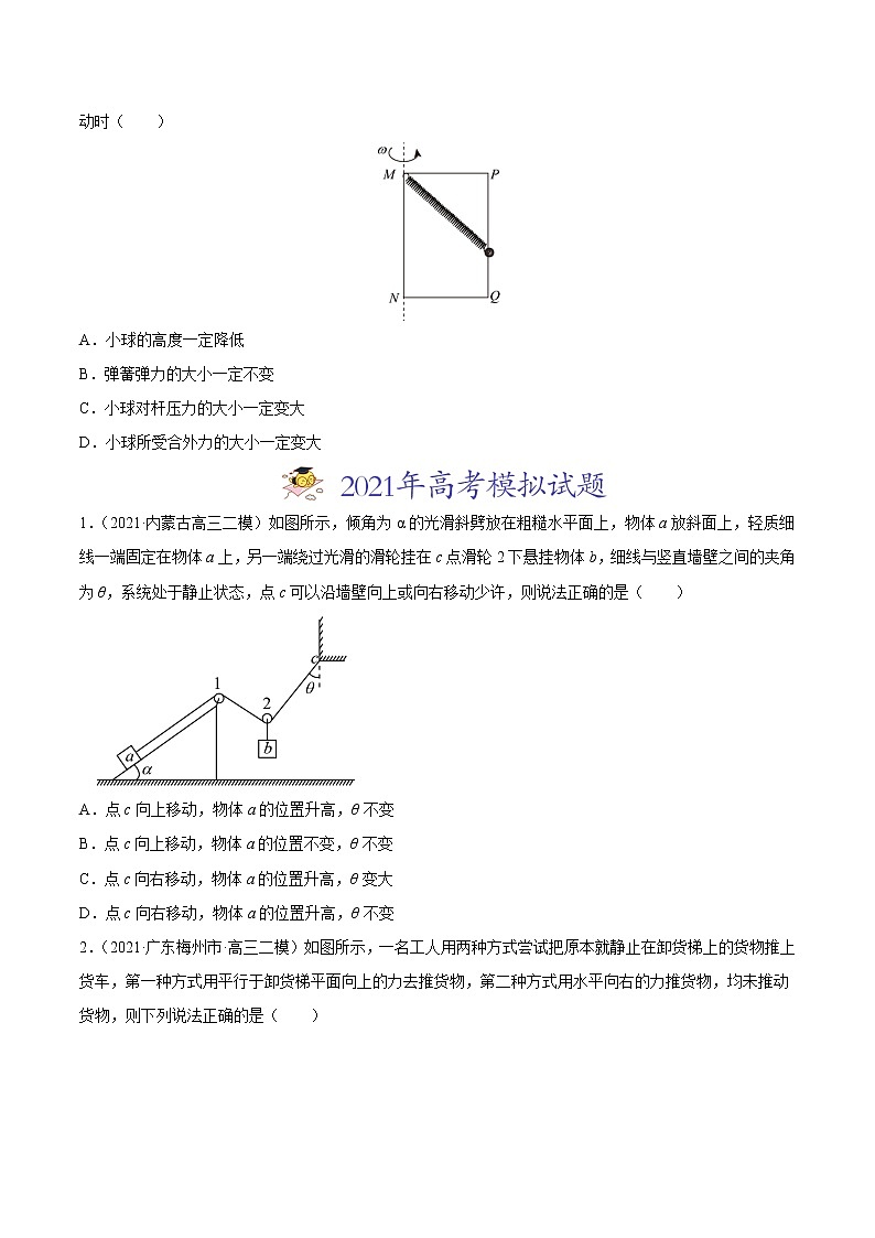 高中物理高考 专题03 相互作用-2021年高考真题和模拟题物理分项汇编(原卷版)第2页
