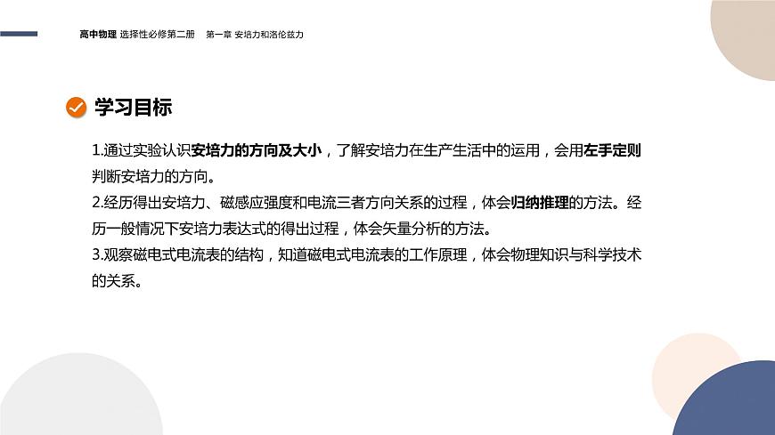 第一章安培力與洛倫茲力第1節(jié)磁場對通電導(dǎo)線的作用力（課件PPT）第2頁