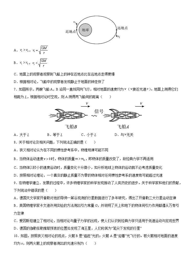 5.2 相對(duì)論時(shí)空觀(同步練習(xí))(原卷版)第2頁(yè)
